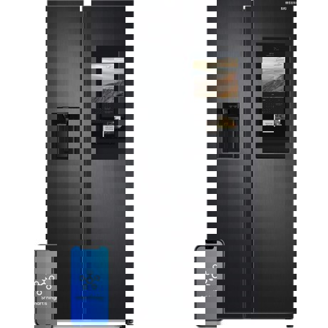 Frigider Side by Side Samsung RS6HA8880B1, No Frost, 614 l, 	Dispenser de apa si gheata, Touch Control, 	Twin cooling plus, Clasa F, Wifi, Graphite